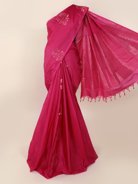 

Pothys Magenta Silk Cotton Woven Design Kanjeevaram Saree