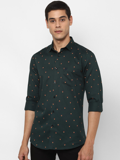 

Allen Solly Men Green & Yellow Slim Fit Printed Casual Shirt