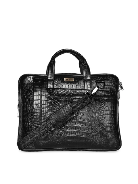 

SCHARF Men Black Croc Skin Textured Laptop Bag