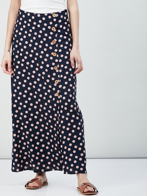 

max Women Blue & Pink Printed A-Line Maxi Skirt