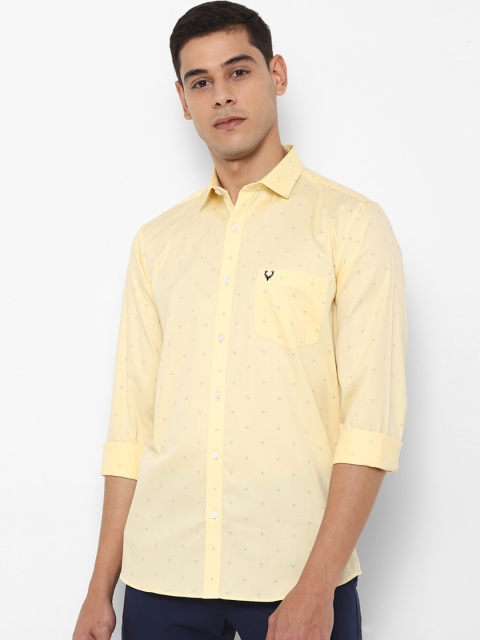 

Allen Solly Men Yellow Slim Fit Printed Cotton Casual Shirt