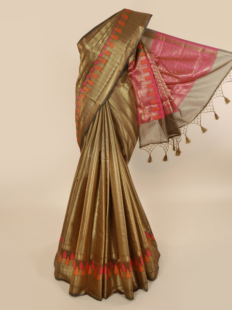 

Pothys Brown Woven Design Cotton Blend Saree