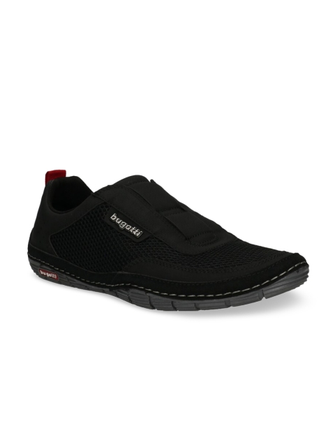 

Bugatti Men Black Perforated Slip-On Sneakers