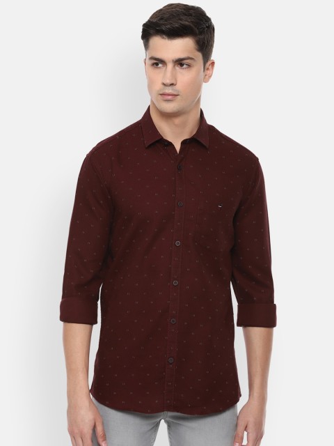 

Louis Philippe Sport Men Maroon Slim Fit Printed Cotton Casual Shirt