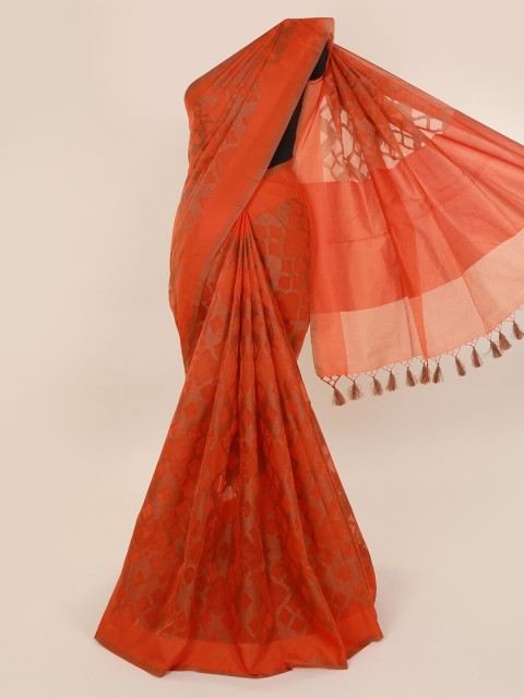 

Pothys Orange Woven Design Cotton Blend Saree
