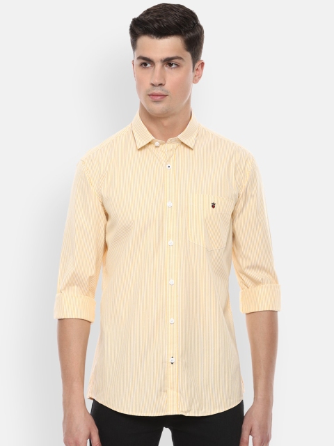 

Louis Philippe Sport Men Yellow & White Slim Fit Striped Casual Shirt