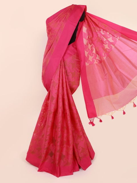 

Pothys Pink Woven Design Cotton Blend Saree