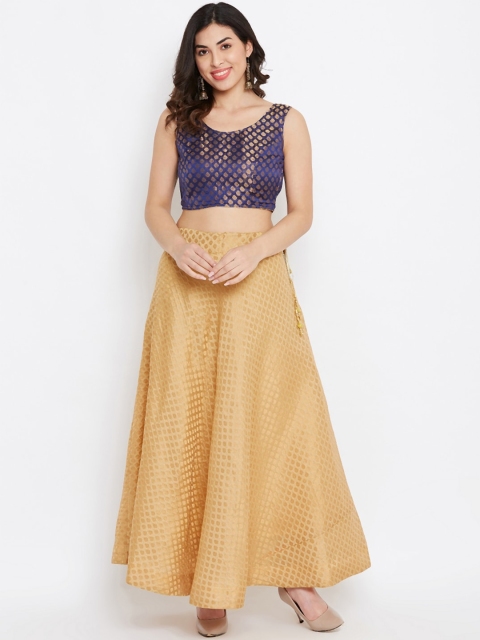 

TULIP 21 Navy Blue & Gold-Toned Ready to Wear Lehenga with Blouse