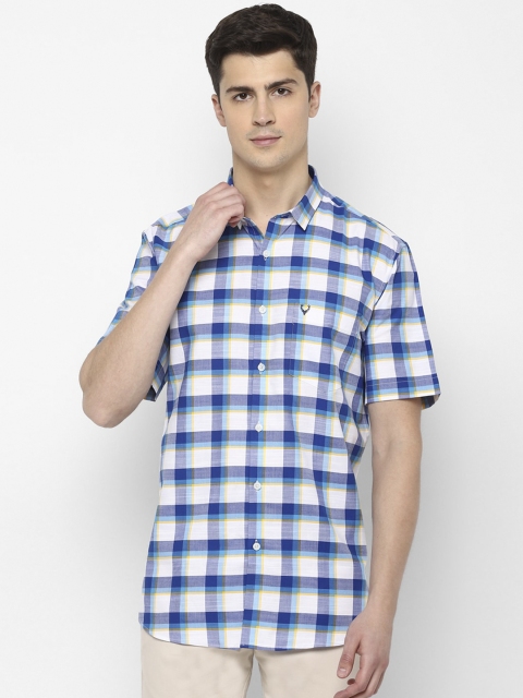 

Allen Solly Men Blue & Off-White Slim Fit Checked Casual Shirt