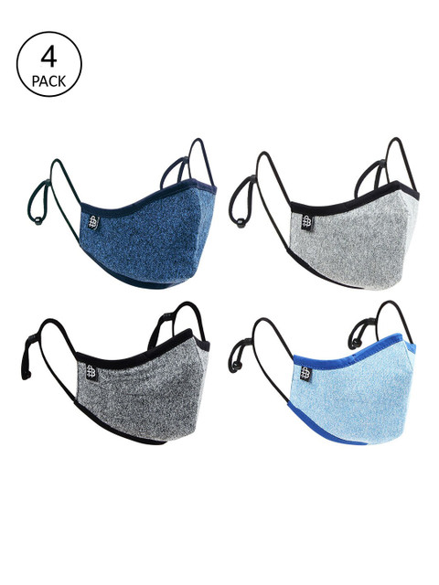 

Bonjour Unisex Pack Of 4 Assorted 2-Ply Reusable Cloth Masks
