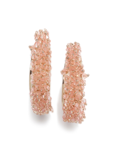 

CRZ Pink Contemporary Half Hoop Earrings