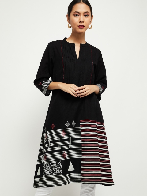 

Max Women Black & Off White A-Line Kurta