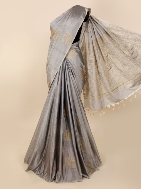 

Pothys Grey Silk Cotton Woven Design Kanjeevaram Saree