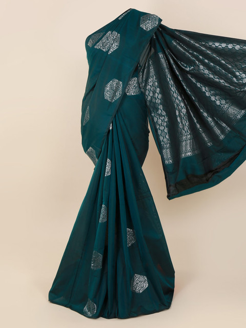 

Pothys Green Silk Cotton Woven Design Kanjeevaram Saree