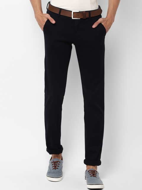 

Allen Solly Men Black Slim Fit Solid Regular Trousers