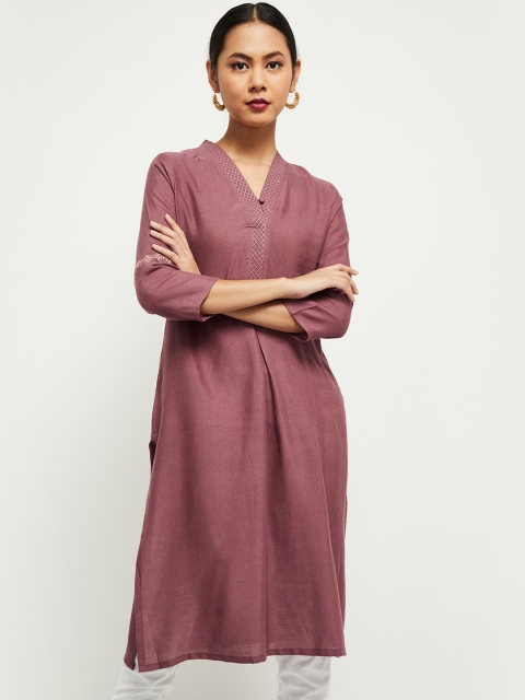 

Max Women Mauve Solid Kurta
