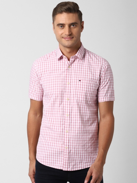 

Peter England Casuals Men Pink Slim Fit Checked Casual Shirt