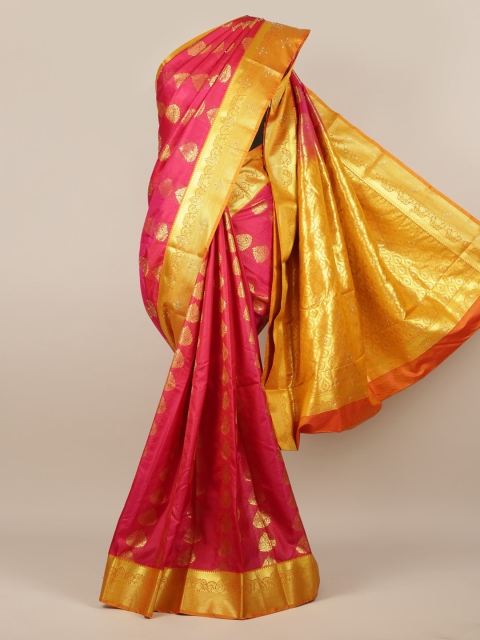 

Pothys Pink & Gold-Toned Art Silk Woven Design Saree