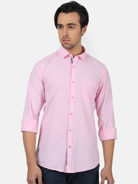 

Monte Carlo Men Pink Regular Fit Solid Casual Shirt