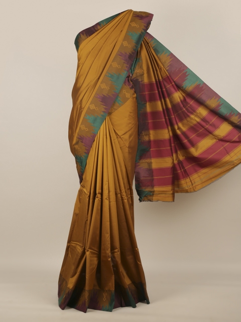 

Pothys Mustard Solid Art Silk Saree
