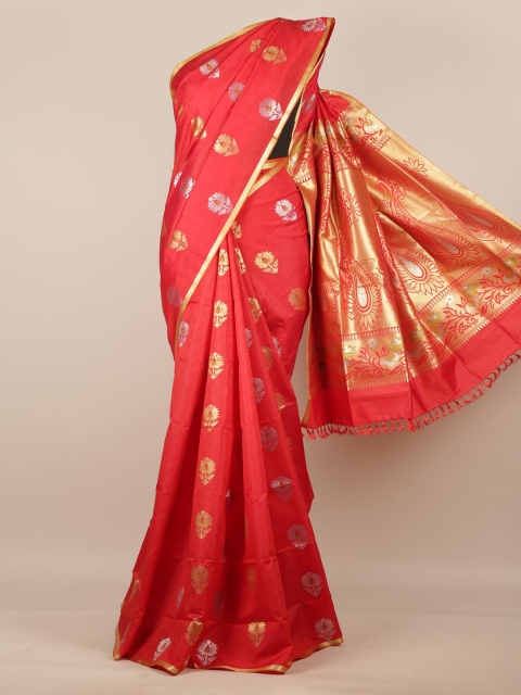 

Pothys Red Woven Design Art Silk Saree