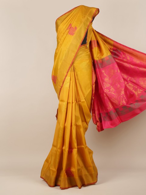 

Pothys Mustard Yellow Woven Design Art Silk Saree