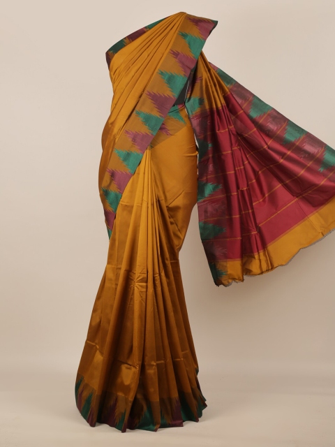 

Pothys Mustard Solid Art Silk Saree