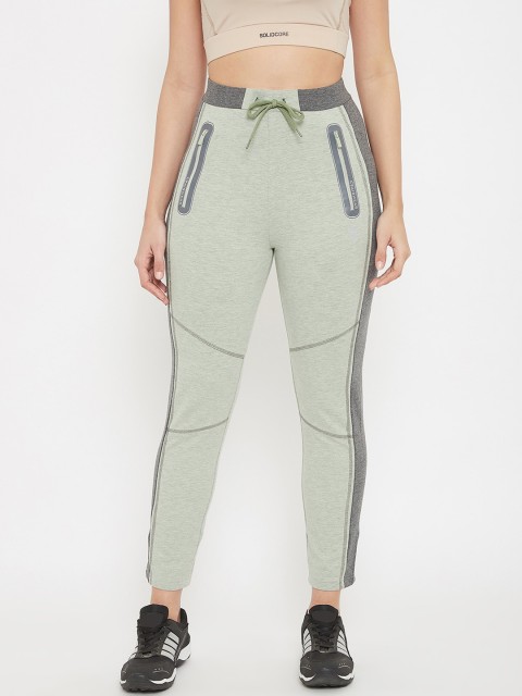 

C9 AIRWEAR Women Green & Grey Colorblocked Track Pants