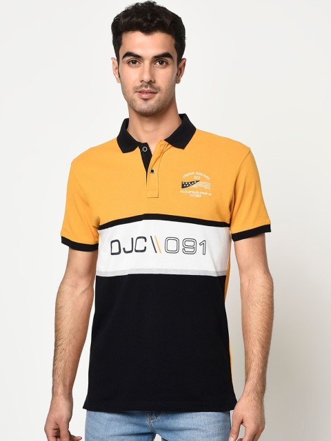 

Octave Men Yellow Colourblocked Polo Collar T-shirt