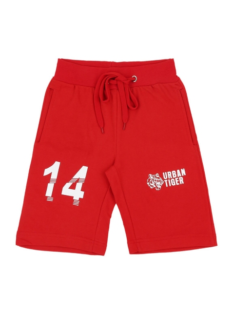 

RAINE AND JAINE Boys Red Printed Regular Fit Regular Shorts