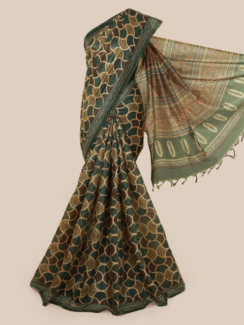 

Pothys Multicoloured Printed Jute Silk Saree, Multi