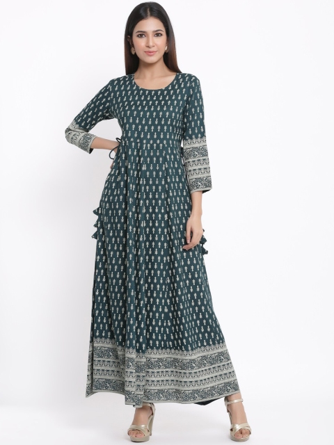 

kipek Women Green Ethnic Motifs Printed Anarkali Kurta
