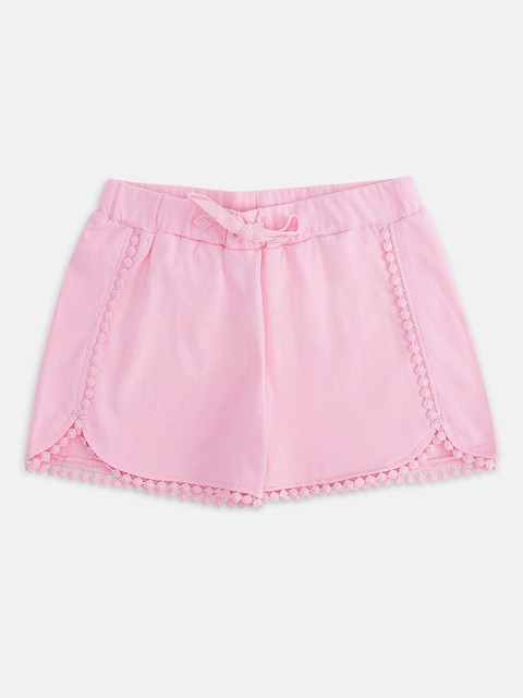 

Pantaloons Junior Girls Pink Solid Regular Fit Regular Shorts
