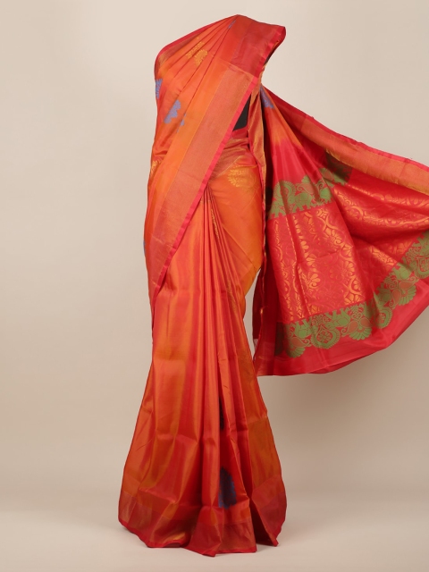 

Pothys Orange Woven Design Art Silk Saree