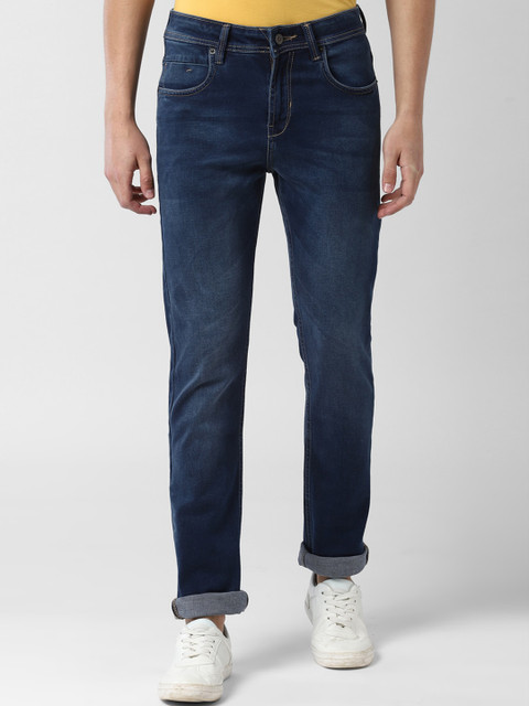 

Peter England Casuals Men Navy Blue Tapered Fit Mid-Rise Clean Look Stretchable Jeans