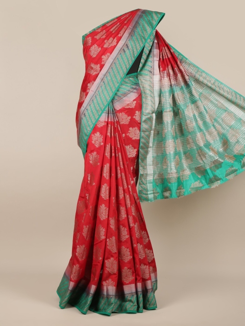 

Pothys Red Woven Design Jute Silk Saree