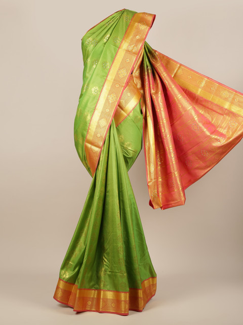

Pothys Green Solid Art Silk Saree