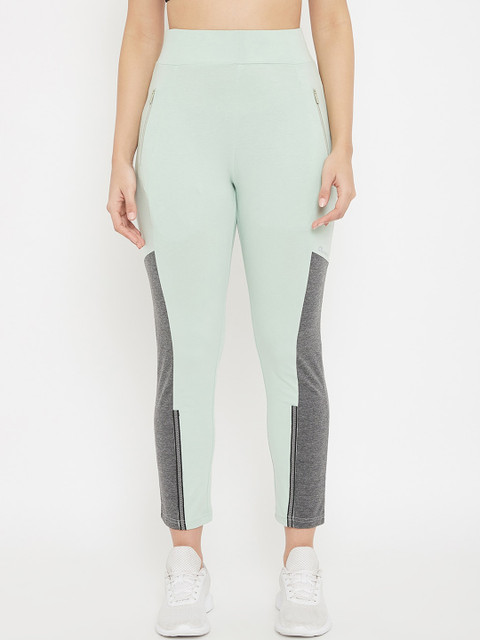 

C9 AIRWEAR Women Green & Grey Colourblocked Track Pants
