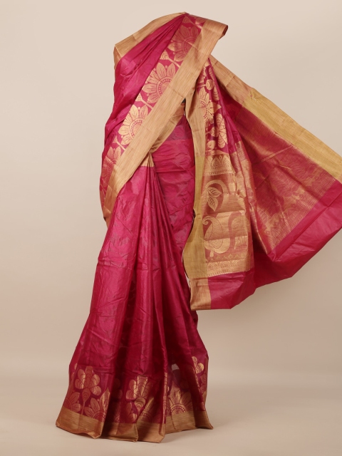 

Pothys Purple Pure Silk Woven Design Tussar Saree