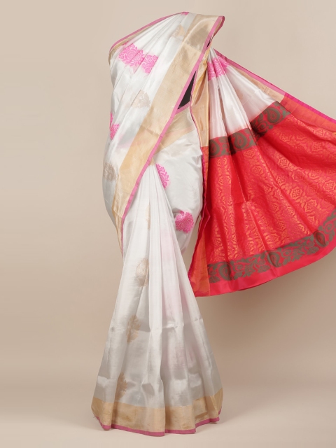 

Pothys White Woven Design Art Silk Saree