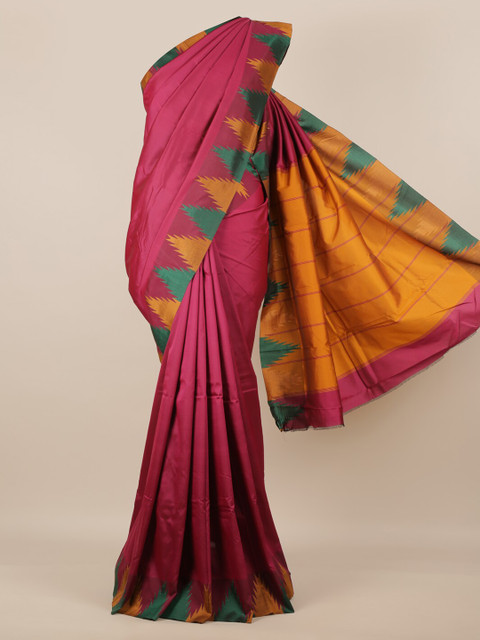 

Pothys Magenta Solid Art Silk Saree