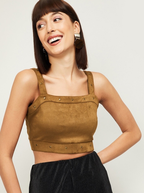 

Ginger by Lifestyle Tan Regular Crop Top