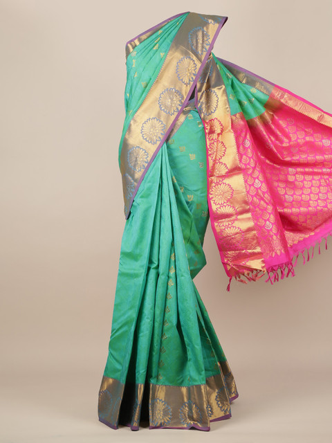 

Pothys Green Woven Design Pure Silk Saree