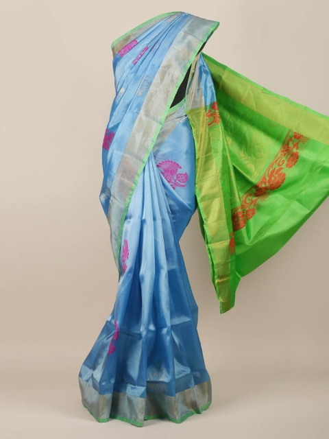 

Pothys Blue & Green Art Silk Woven Design Saree