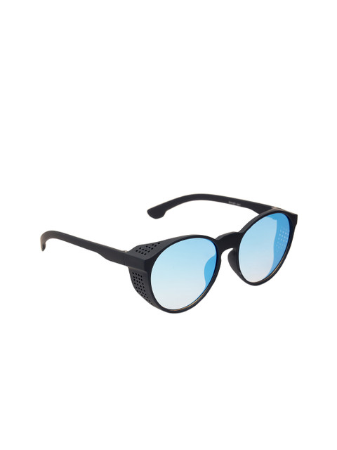

Fuzoku Men Blue Lens & Black Round Sunglasses FZKSS2020SG0035