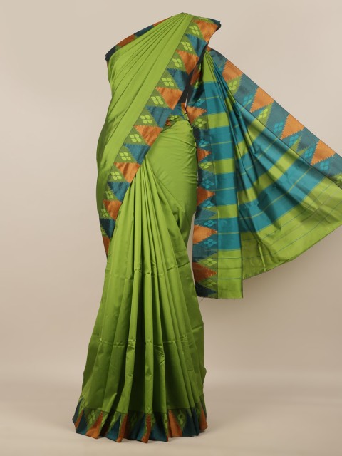 

Pothys Green Solid Art Silk Saree