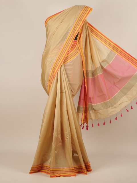 

Pothys Cream-Coloured Solid Silk Cotton Saree