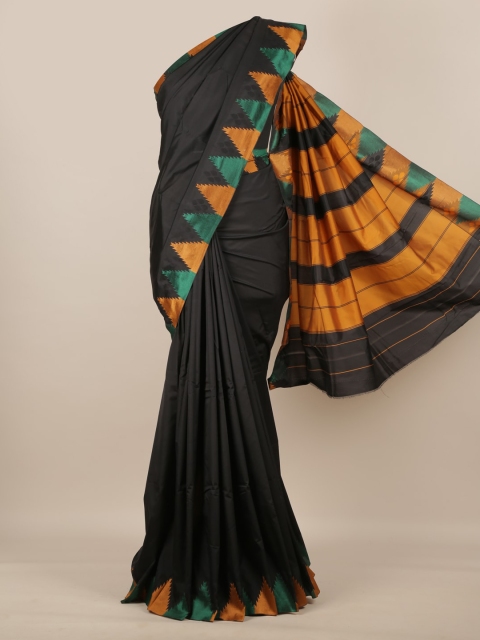 

Pothys Black Solid Art Silk Saree
