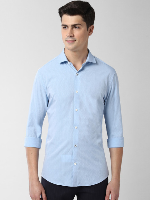 

Peter England Men Blue Slim Fit Striped Casual Shirt