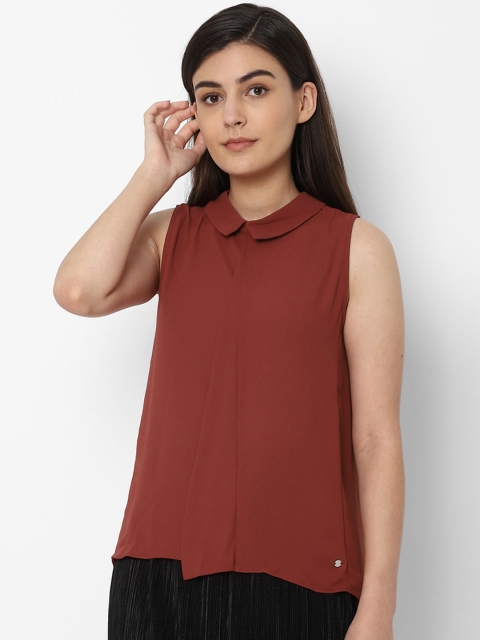 

Allen solly woman maroon shirt style top